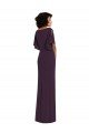 Affordable Faux Wrap Split Sleeves Formal Maxi Spandex Bridesmaid Dress / Prom Dress with Cascade Skirt UK