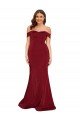 Affordable Off Shoulder Sleeves Sweetheart Neckline Long Formal Spandex Bridesmaid Dress / Prom Dress UK