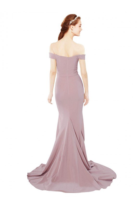 Affordable Off the Shoulder Mermaid Long Sweep Train Bridesmaid Dress / Prom Dress UK