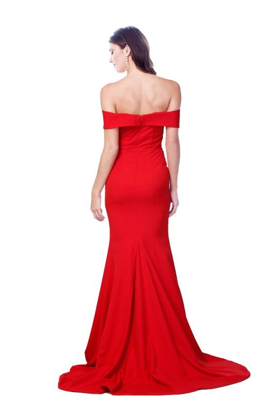 Affordable Criss Cross Full Length Long Formal Crepe Bridesmaid Dress / Prom Dress with Side Split UK