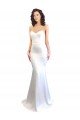 Affordable Sweetheart Strapless High Neck Long Formal Crepe Bridesmaid Dress / Prom Dress UK