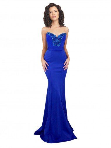 Affordable Sweetheart Flower Neckline High Neck Formal Crepe Bridesmaid Dress / Prom Dress UK