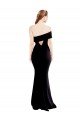Affordable Asymmetrical Draped Off the Shoulder Banded Formal Crepe Bridesmaid Dress / Prom Dress UK