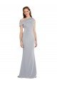 Affordable Off the Shoulder Asymmetrical Mermaid Formal Crepe Bridesmaid Dress / Prom Dress UK