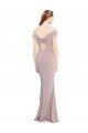 Affordable Knotted Off the Shoulder Formal Crepe Bridesmaid Dress / Prom Dress with Cut-Out Back UK