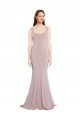 Affordable Sleeveless Scoop Neck Fully Lined Formal Crepe Bridesmaid Dress / Prom Dress UK