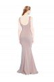 Affordable Sleeveless Scoop Neck Fully Lined Formal Crepe Bridesmaid Dress / Prom Dress UK