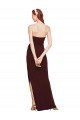 Affordable Twisted Strapless Keyhole Long Formal Crepe Bridesmaid Dress / Prom Dress with Slit UK