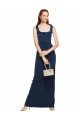 Affordable Scoop Neck with Ruffles Long Formal Crepe Bridesmaid Dress / Prom Dress with Back Slit UK