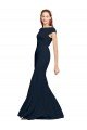 Affordable Fit and Flare Long Formal Crepe Bridesmaid Dress / Prom Dress with Tie Open Back UK