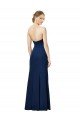 Affordable Strapless Fit and Flare Long Formal Crepe Bridesmaid Dress / Prom Dress with Knot and Slit UK