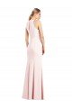 Affordable V-Neck Keyhole Back Crepe Trumpet Bridesmaid Dress / Prom Dress UK