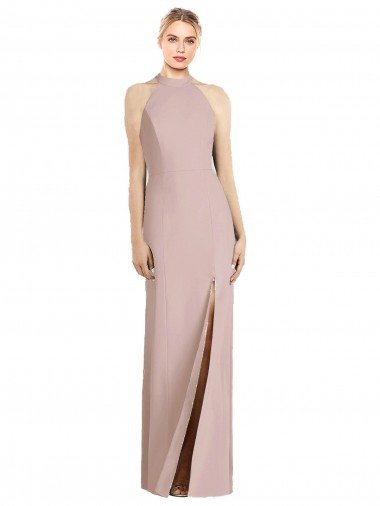 Affordable High Neck Cutout Halter Trumpet Bridesmaid Dress UK