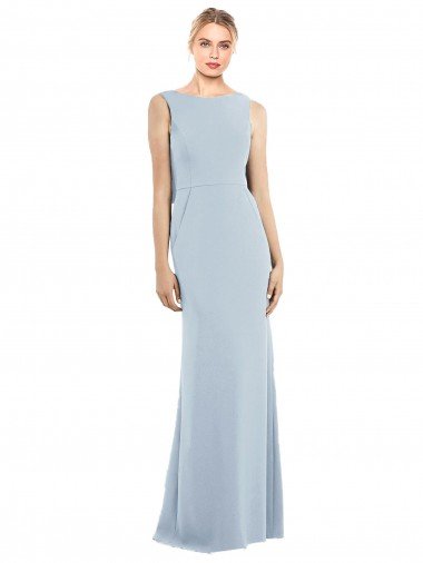 Affordable Draped Backless Crepe Bridesmaid Dress / Prom Dress with Pockets UK