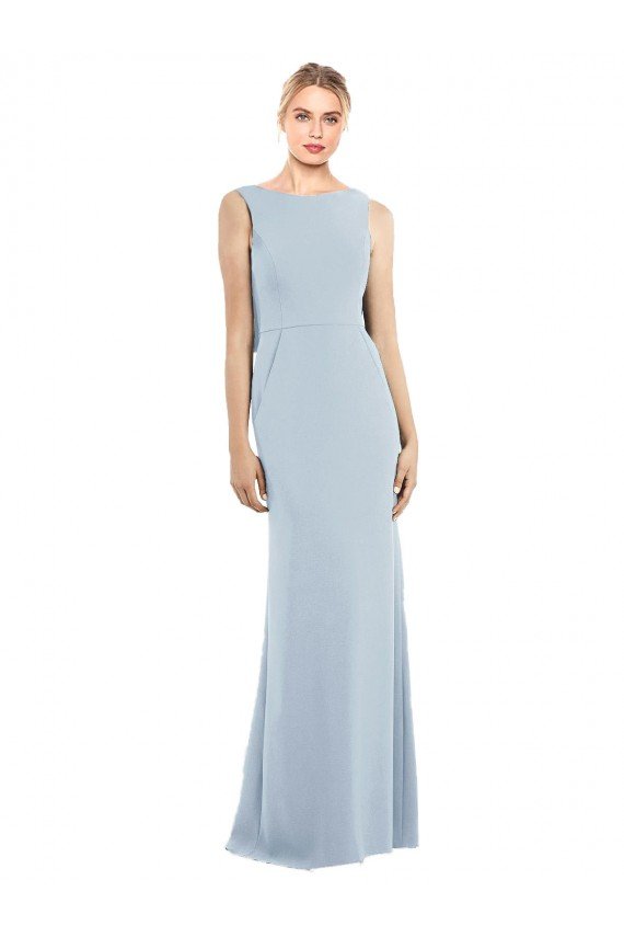 Affordable Draped Backless Crepe Bridesmaid Dress / Prom Dress with Pockets UK