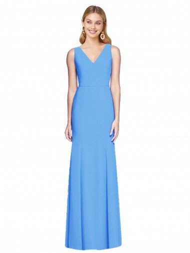 Affordable Flattering Trumpet Long Sleeveless Bridesmaid Dress / Prom Dress with Open Back UK