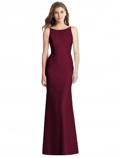 Affordable Open Cowl Back Bateau Neck Trumpet Bridesmaid Dress UK