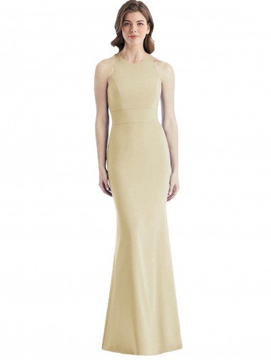 Affordable Criss Cross Twist Cutout Back Trumpet Bridesmaid Dress / Prom Dress UK