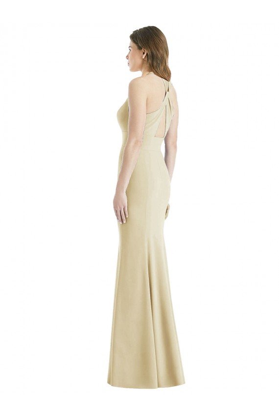 Affordable Criss Cross Twist Cutout Back Trumpet Bridesmaid Dress / Prom Dress UK