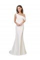 Affordable One Shoulder Formal Crepe Bridesmaid Dress / Prom Dress with Draped Off the Shoulder Strap UK