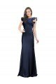 Affordable Sleeveless Crepe Bridesmaid Dress / Prom Dress with Cascading Ruffle and Keyhole Back UK