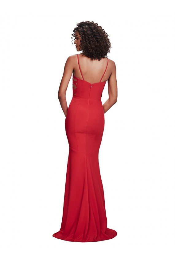 Affordable Spaghetti Strap Slip Neckline Formal Crepe Bridesmaid Dress / Prom Dress UK