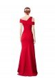 Affordable Sleeveless Ruched Formal Crepe Mermaid Bridesmaid Dress / Prom Dress with Off The Shoulder Detail UK