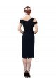 Affordable Draped Cross Shoulder Stretch Formal Crepe Cocktail Dress / Homecoming Dress UK