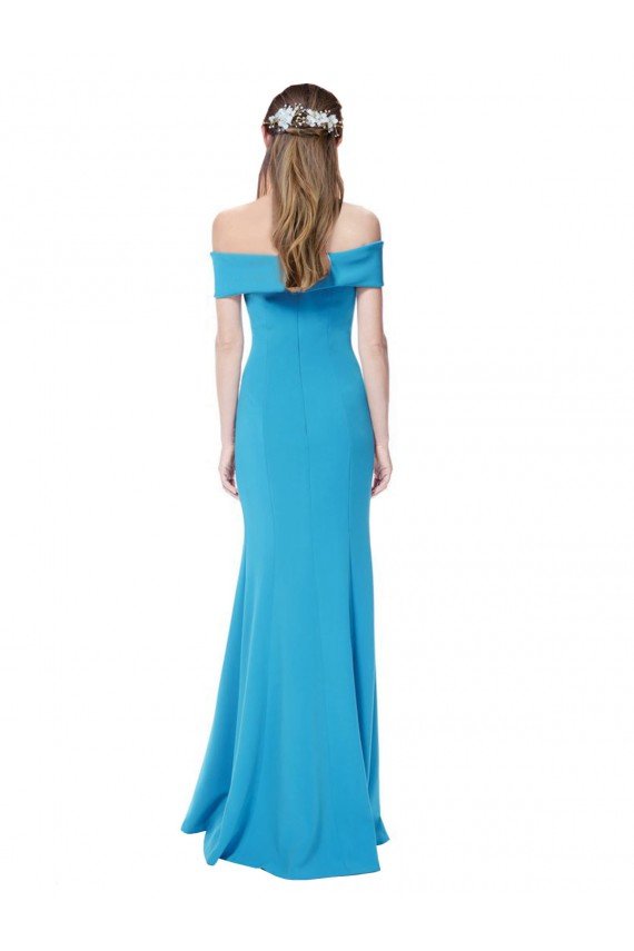 Affordable Off the Shoulder Formal Crepe Bridesmaid Dress / Prom Dress with Fitted Silhouette UK