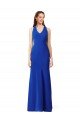 Affordable Halter V-Neck Long A-Line Formal Crepe Bridesmaid Dress / Prom Dress UK