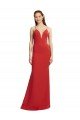 Affordable Mermaid Plunging V-Neck Formal Crepe Bridesmaid Dress / Prom Dress with Wide Open Back UK