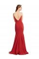 Affordable Mermaid Plunging V-Neck Formal Crepe Bridesmaid Dress / Prom Dress with Wide Open Back UK