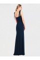 Affordable Flat Tie Shoulder Crepe Trumpet Bridesmaid Dress / Prom Dress with Front Slit UK