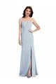 Affordable Strapless Notch Crepe Bridesmaid Dress / Prom Dress with Front Slit UK