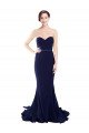 Affordable Strapless Sweetheart Neckline Crepe Bridesmaid Dress / Prom Dress with Satin Waistband UK