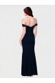 Affordable Mermaid Off the Shoulder Long Formal Crepe Bridesmaid Dress / Prom Dress with Low Back UK