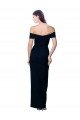 Affordable Off the Shoulder Long Full Length Formal Crepe Bridesmaid Dress / Prom Dress with Side Split UK