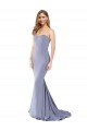 Affordable Long Strapless Sweetheart Sweep Train Formal Crepe Bridesmaid Dress / Prom Dress with Low Back UK