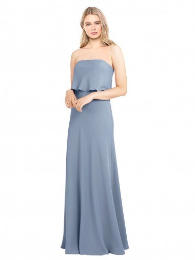 Affordable High Neck Sheath Sleeveless Stretch Formal Crepe Bridesmaid Dress / Prom Dress UK