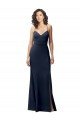 Affordable Sweetheart Fit and Flare Stretch Formal Crepe Bridesmaid Dress / Prom Dress with Side Slit and Strappy Back UK