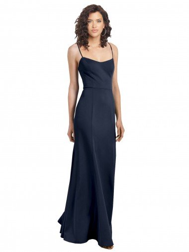 Affordable Fit and Flare Scoop Neck Long Sleeveless Stretch Formal Crepe Bridesmaid Dress / Prom Dress UK