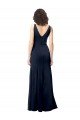 Affordable Classic V-Neck Long Stretch Formal Crepe Bridesmaid Dress / Prom Dress with V-Back UK