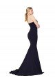 Affordable Sweetheart High Neck Sweep Train Sleeveless Formal Crepe Bridesmaid Dress / Prom Dress UK