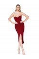 Affordable Cocktail Length Sweetheart Mermaid Wrap Formal Crepe Bridesmaid Dress / Prom Dress UK