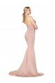 Affordable Sweep Train Sweetheart Long Mermaid Formal Crepe Bridesmaid Dress / Prom Dress Low Back UK