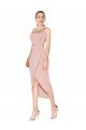 Affordable Knee Length One Shoulder Formal Crepe Short Wrap Bridesmaid Dress / Prom Dress UK