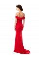 Affordable Off the Shoulder Chapel Train Formal Crepe Bridesmaid Dress / Prom Dress with Thigh-High slit UK