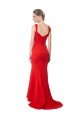 Affordable Long Chapel Train Fishtail Maxi Formal Crepe Bridesmaid Dress / Prom Dress with Sweetheart Neckline UK