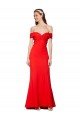 Affordable Cross Front and Back Bardot Sleeveless Formal Crepe Maxi Bridesmaid Dress / Prom Dress UK