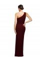 Affordable One Shoulder Sheath Formal Crepe Bridesmaid Dress / Prom Dress with High Side Split UK